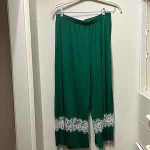 Green Culotte Wide Leg Pants